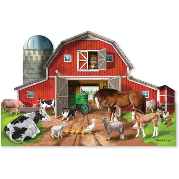 32-Piece Melissa & Doug Busy Barn Shaped Jumbo Floor Puzzle