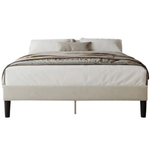 EDX Queen Size Upholstered Platform Bed Frame with Headboard