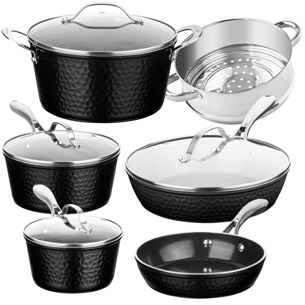 10-Piece Gotham Steel Hammered Nonstick Ceramic Cookware Set