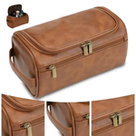 Premium Leather Hanging Toiletry Bag