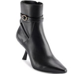 Women's Karly Pointed Toe Heeled Ankle Bootie With Belt Detail