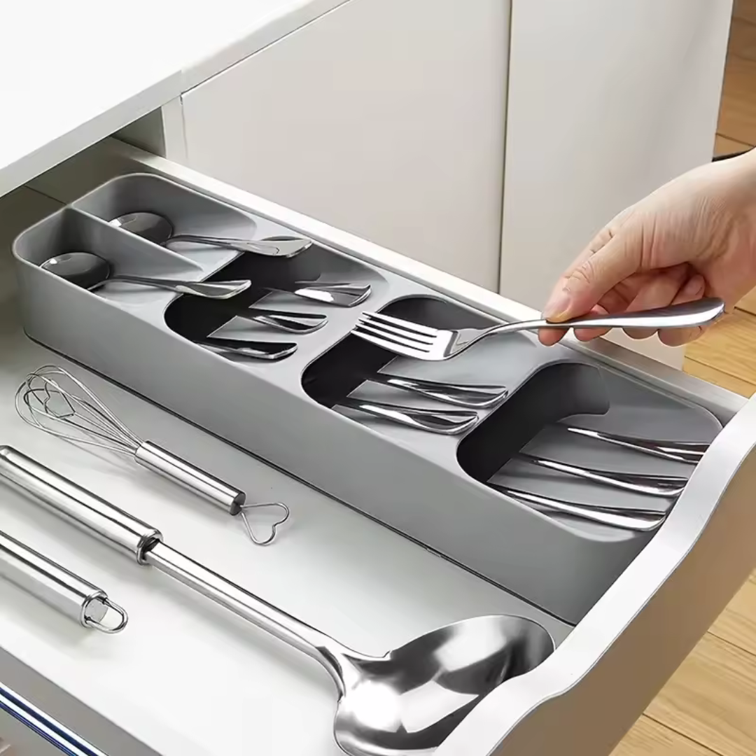 2-Piece Multi-Purpose Cutlery Organizer Tray Set