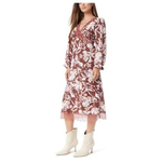 Sam Edelman Women's Camila 3/4 Sleeve Lace Trim Midi Dress