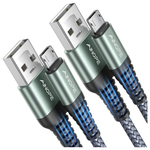 2-Count AINOPE 6.6' USB-A To Micro USB Braided Charging Cables (Grey)