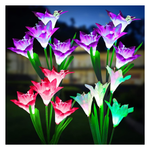 4-Pack Kooper Solar LED Lily Flowers Garden Lights With 7-Color