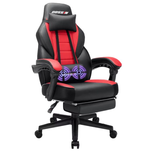 Big & Tall Massage Leather Gaming Chairs W/ Footrest