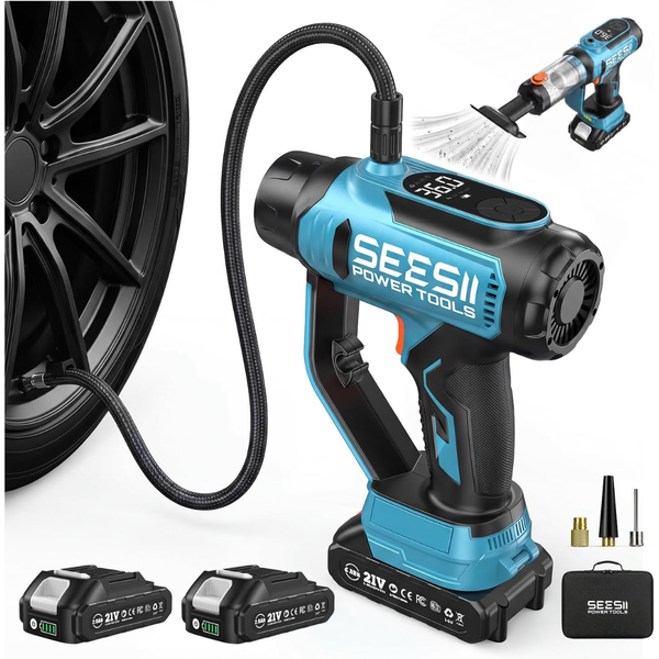 SEESII 3-in-1 150PSI Cordless Tire Inflator With Auto-Shutoff