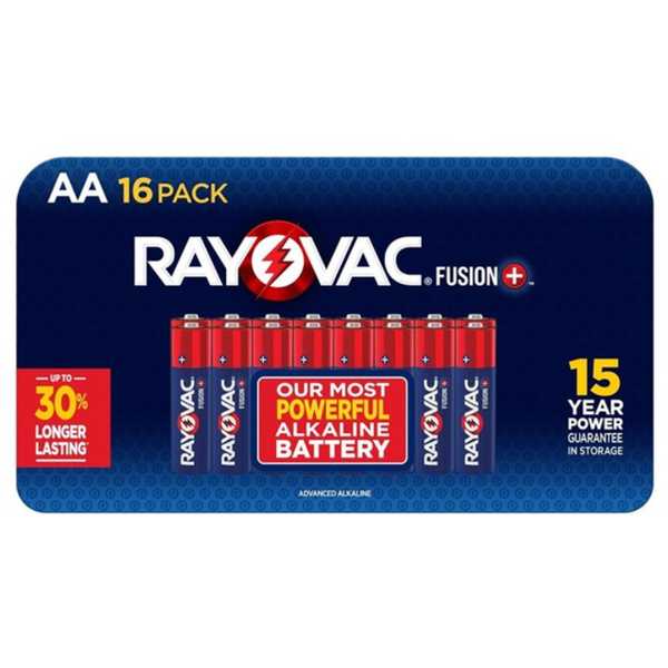 16-Pack Rayovac Fusion AA Alkaline Batteries