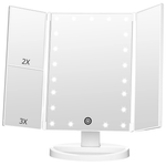 Trifold 2X/3X Magnification Vanity Mirror W/ 21 LED Lights