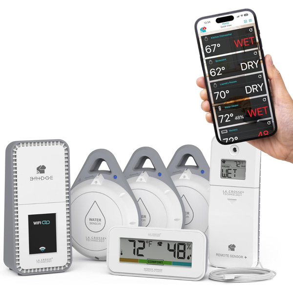 La Crosse Technology Leak Geek Pro Wi-Fi Water Leak Alert System Kit