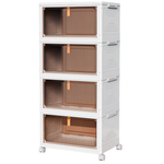 4-Tier Plastic Stackable Storage Bins with Wheels (each 23-Qt)