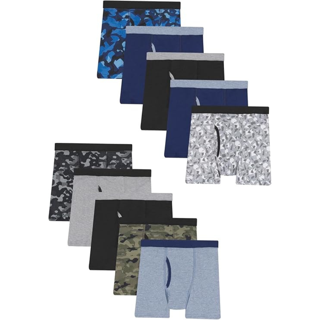 10-Pack Hanes Boys ComfortSoft Waistband Boxer Briefs