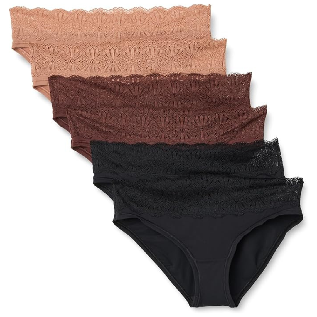 6-Pack Amazon Essentials Women's Peached Microfiber Bikini Panty