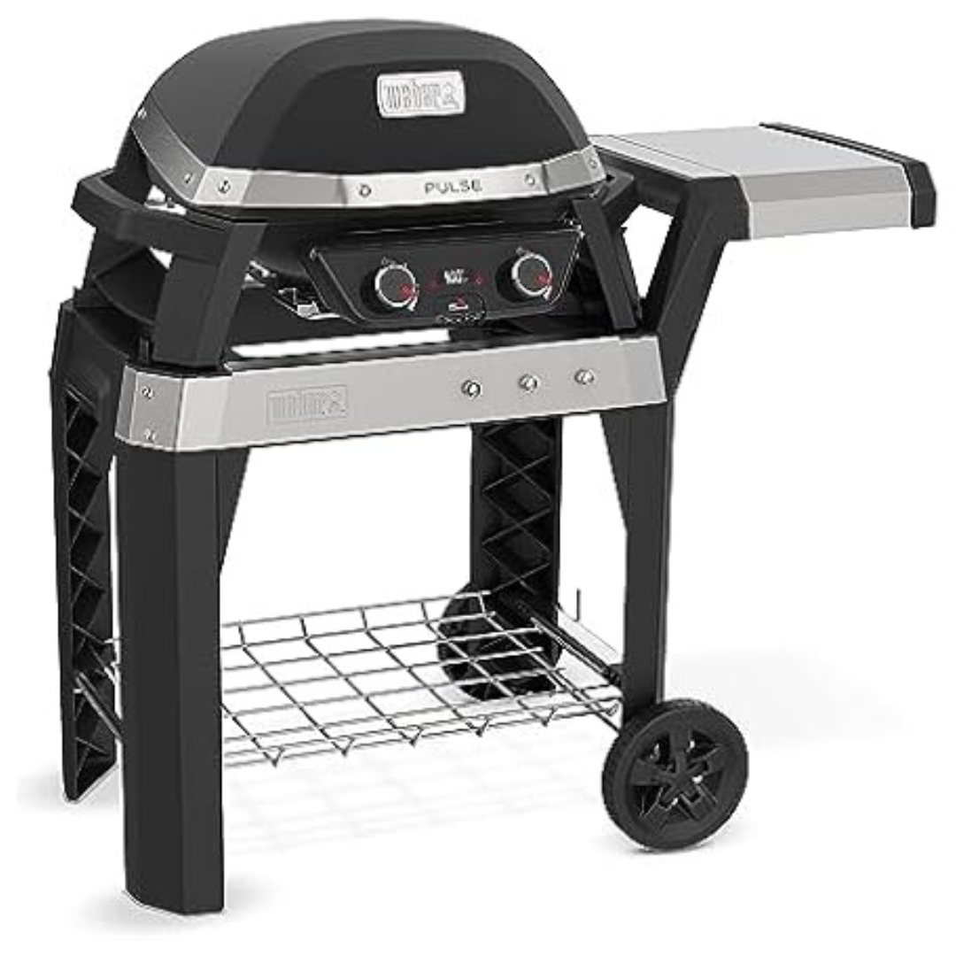 Weber Pulse 200 Electric Grill Rolling Cart w/Side Table