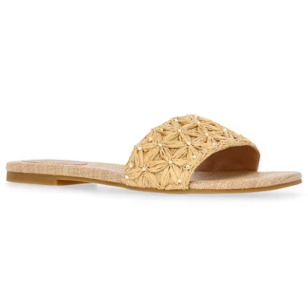 Time and Tru Women's Slide Sandals (Raffia)
