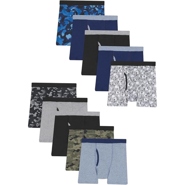 10-Pack Hanes Boys' Comfort Flex Comfortsoft Boxer Briefs