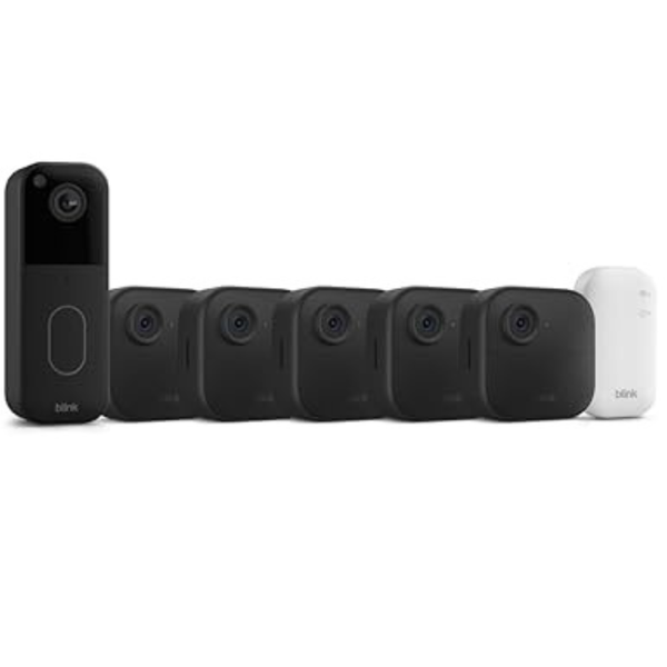 Blink Video Doorbell + Outdoor 4 Wireless Smart Camera System (5 Cameras)
