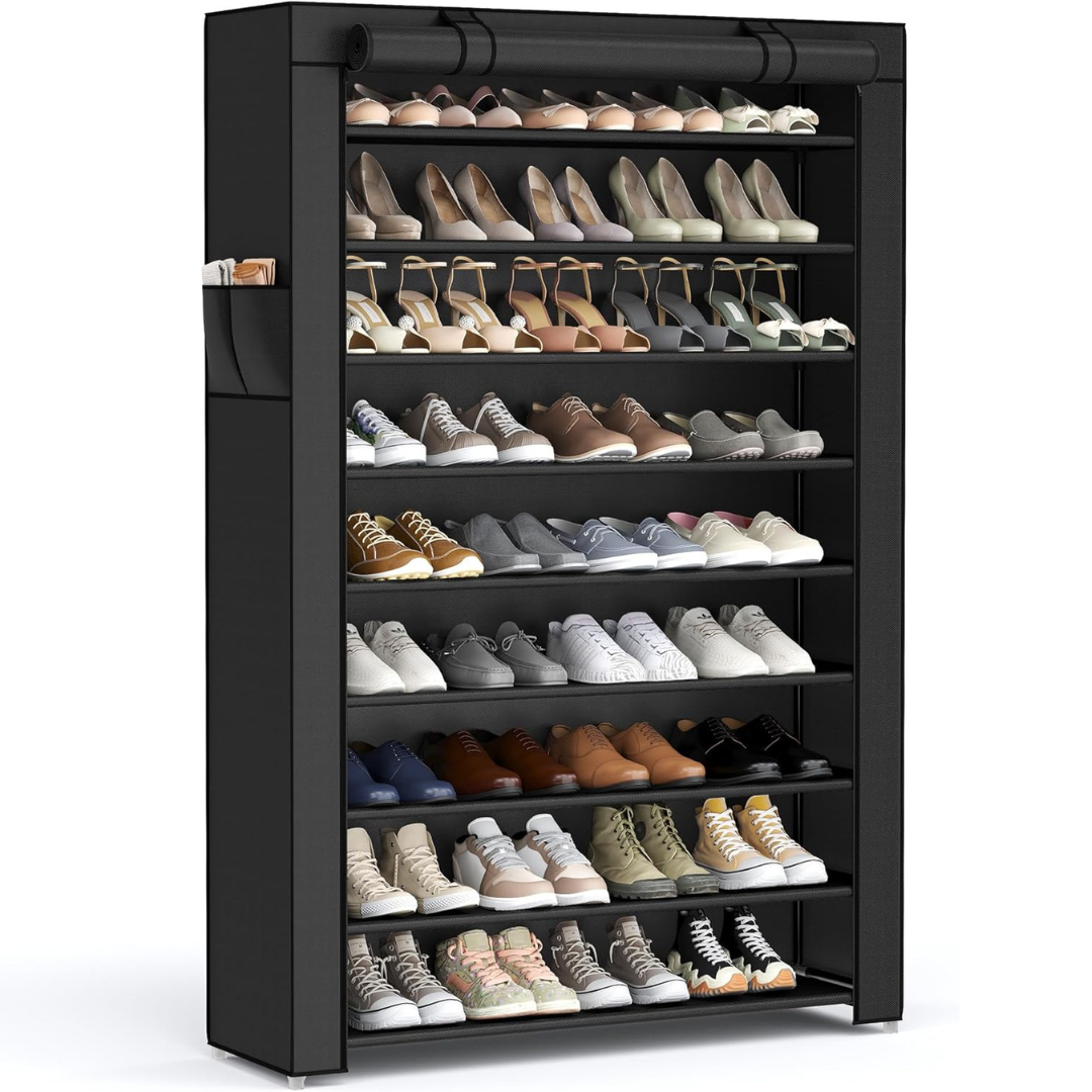 Songmics 10-Tier Non-Woven Shoe Storage Cabinet (2 color options)