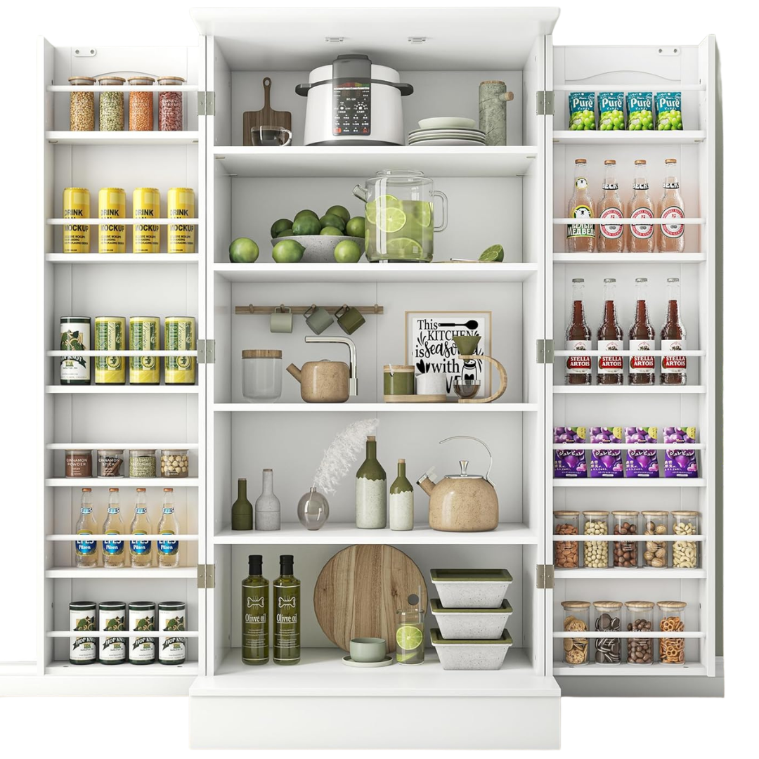 Kepptory 47" Kitchen Pantry Storage Cabinet with Doors