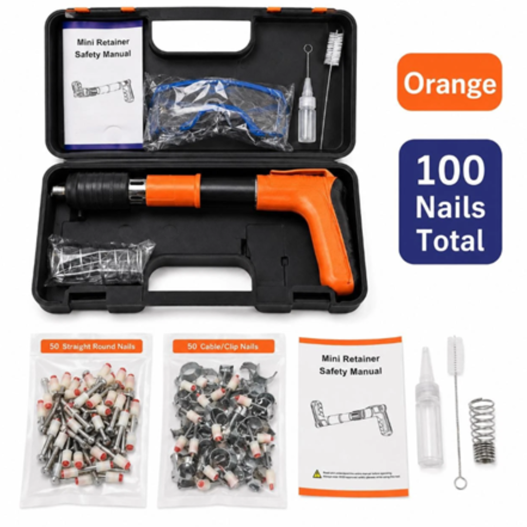 Mini Steel Nail Gun Kit with 40 Nails & Case (2 Colors)