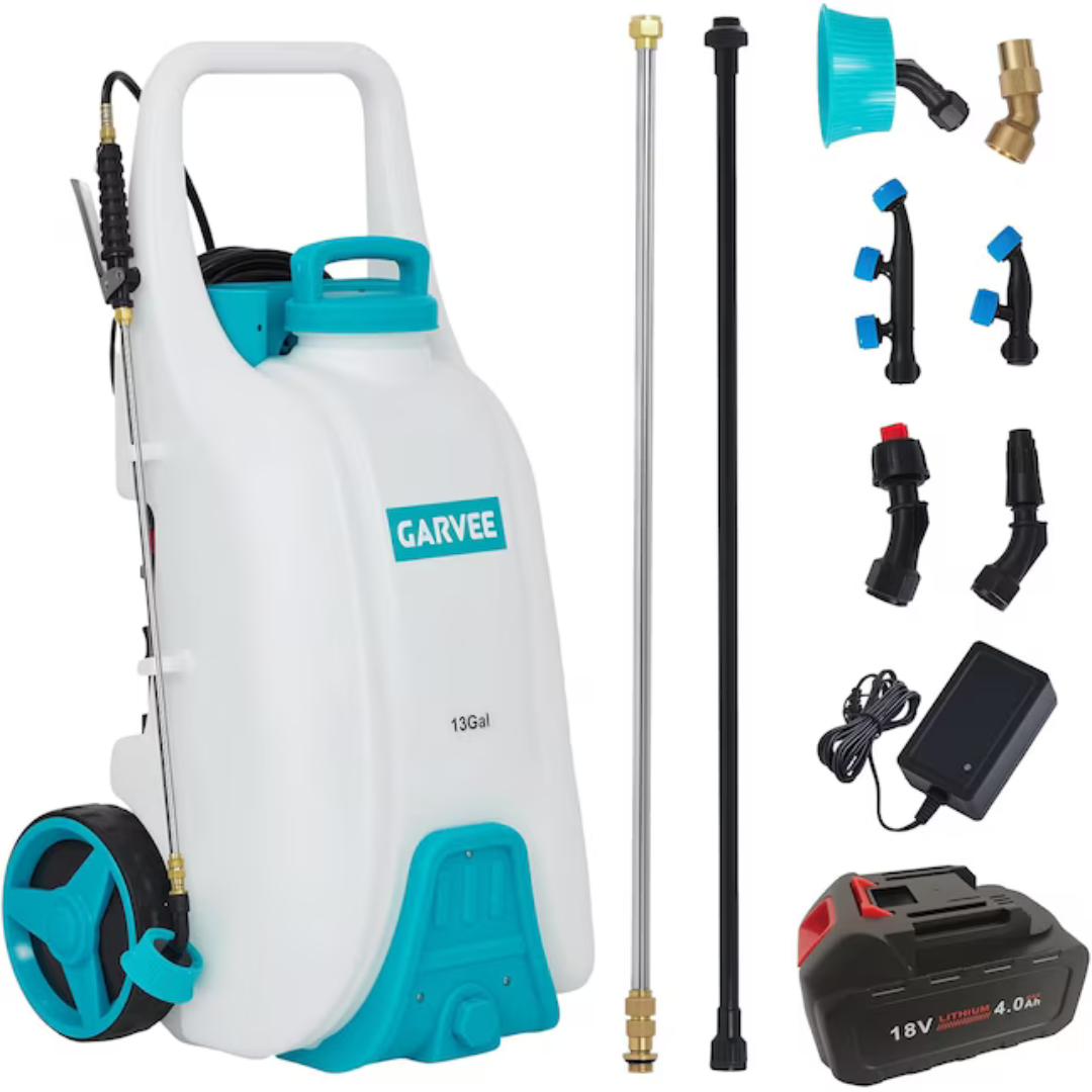 Garvee 13 Gallons Battery Powered Sprayer with Wheeled Cart