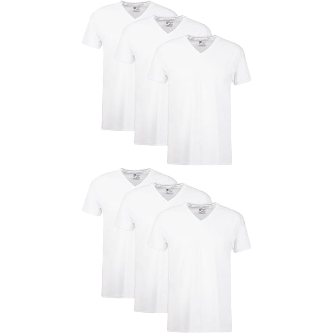 6-Pack Hanes Men's Cotton Moisture-Wicking Undershirts