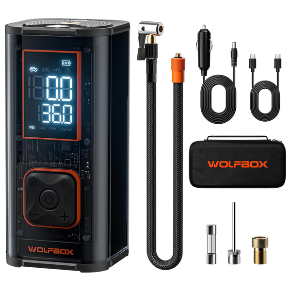 Wolfbox 150PSI Heavy Duty Tire Inflator Portable Air Compressor