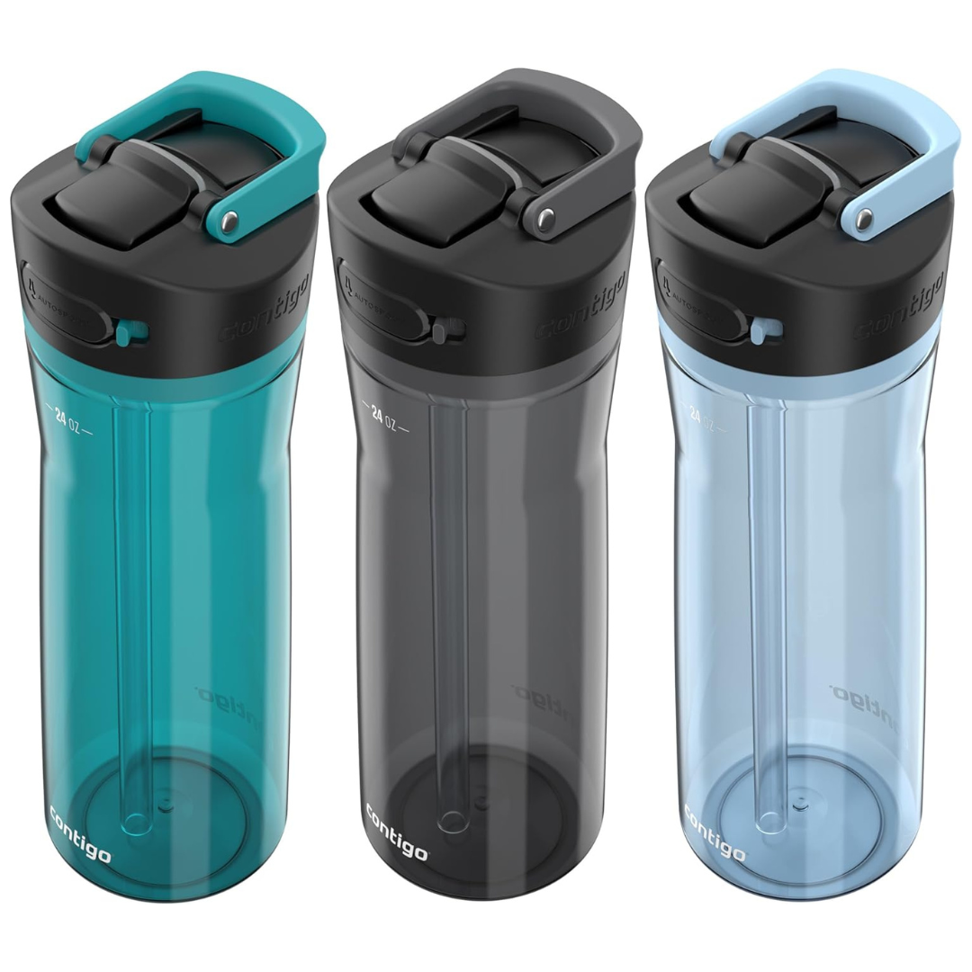 3-Pack 24oz Contigo Ashland 2.0 Water Bottles with AUTOSPOUT Lid