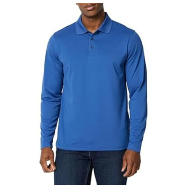 Amazon Essentials Men's Long Sleeve Quick-Dry Golf Polo Shirt (Various)