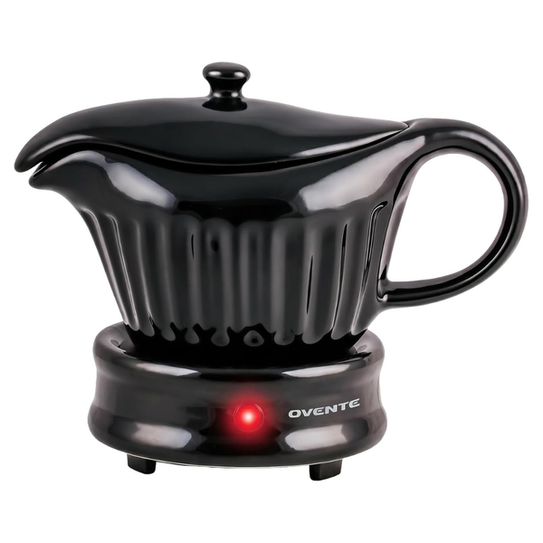 13.5 Ounce Electric Gravy Boat Warmer With Ceramic Pot And Lid