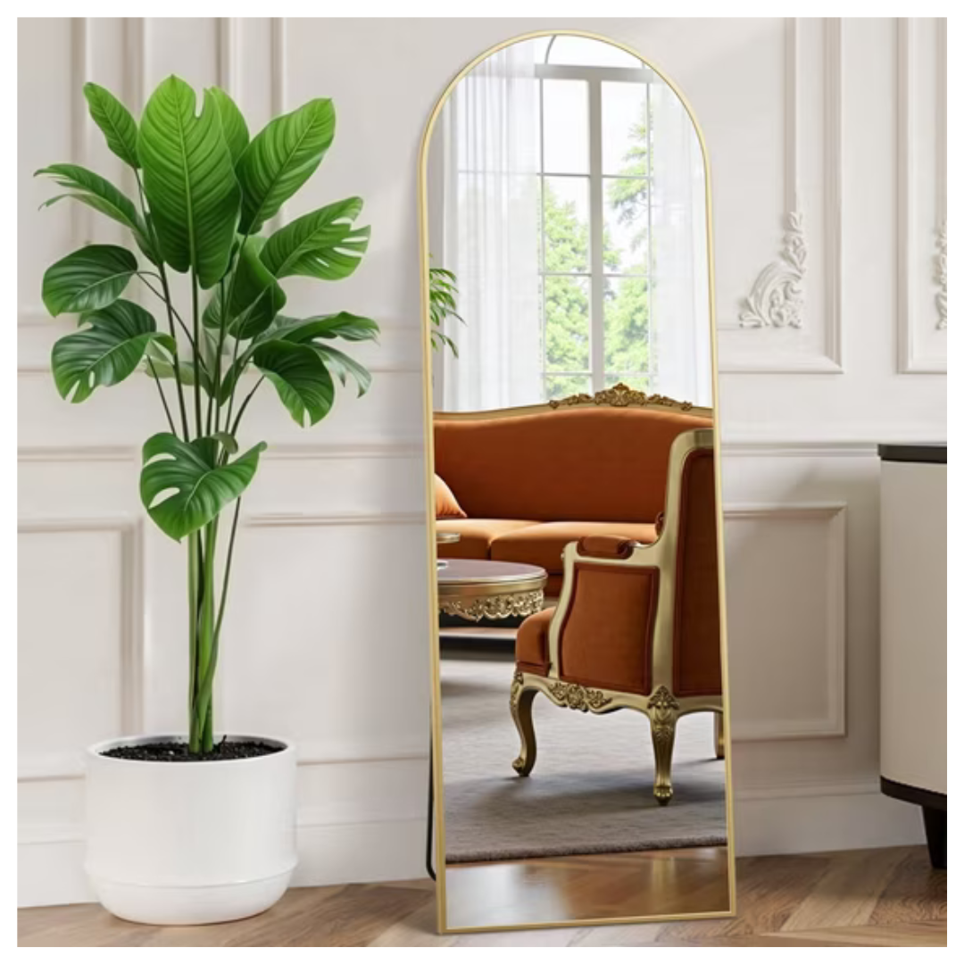 EDX 56"x15" Arched Full Body Length Mirror (Gold)
