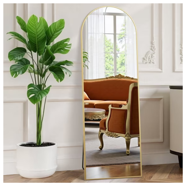 EDX 56"x15" Arched Full Body Length Mirror (Gold)