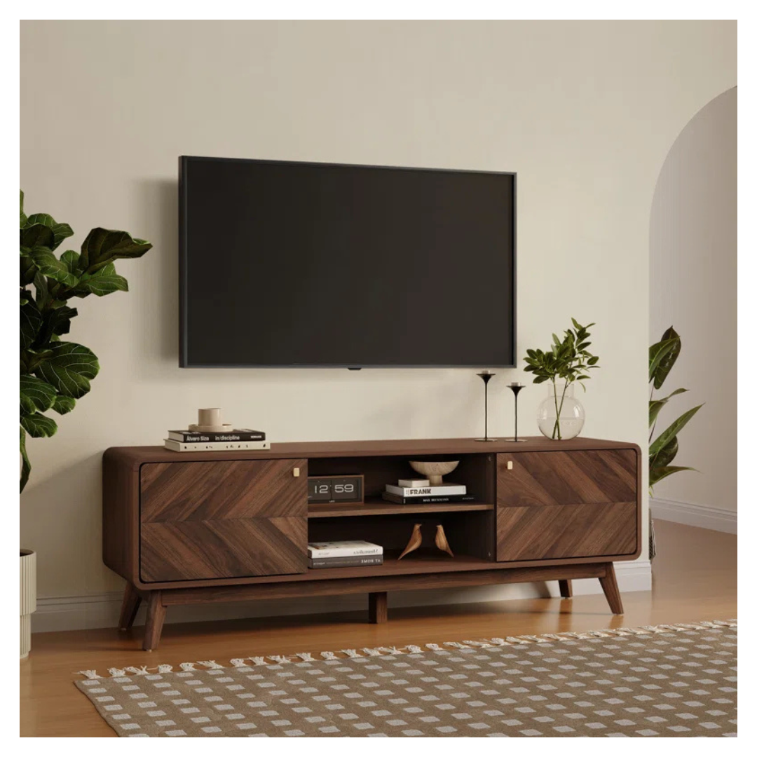 Millwood Pines Theo 63" Mid-Century Modern Credenza TV Console With Storage