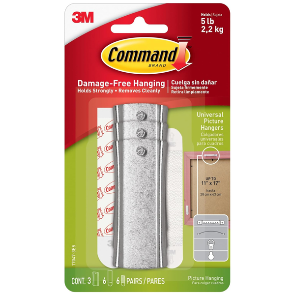 Command Large Universal Frame 3 Picture Hangers