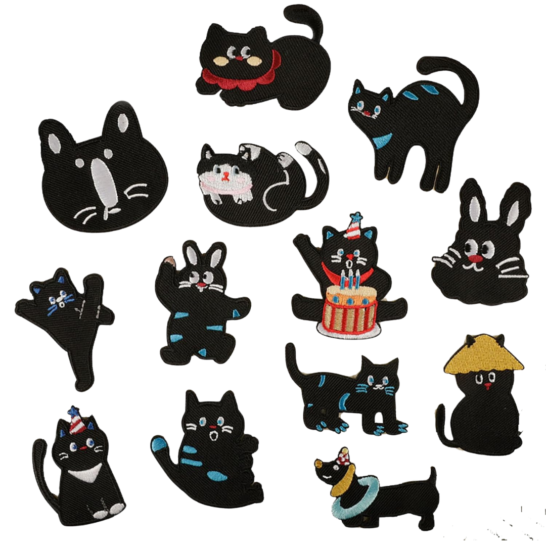 13-Piece MJLINTATAG Embroidered Iron On Patches For Clothes