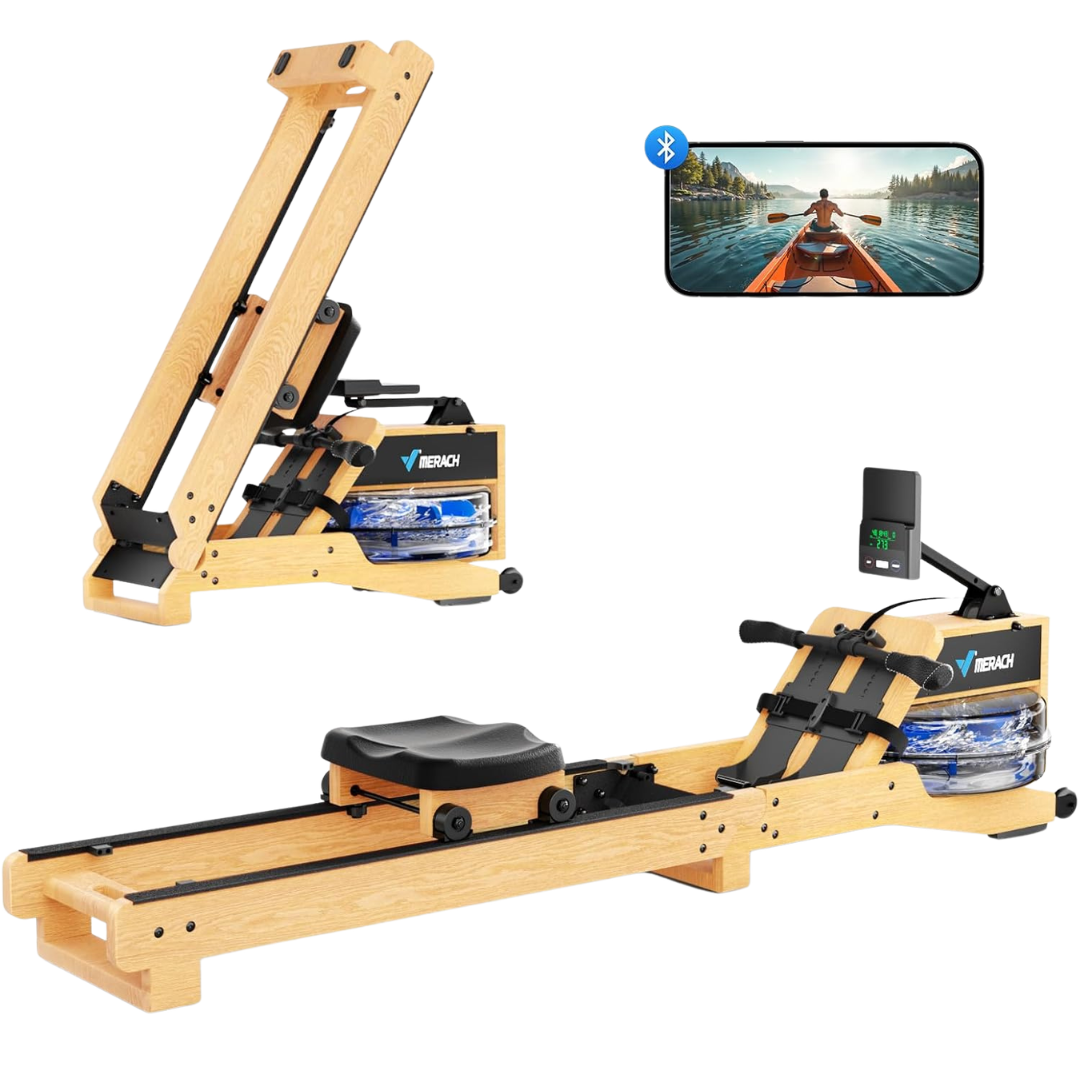 Merach Red Oak Wood Rower Machine