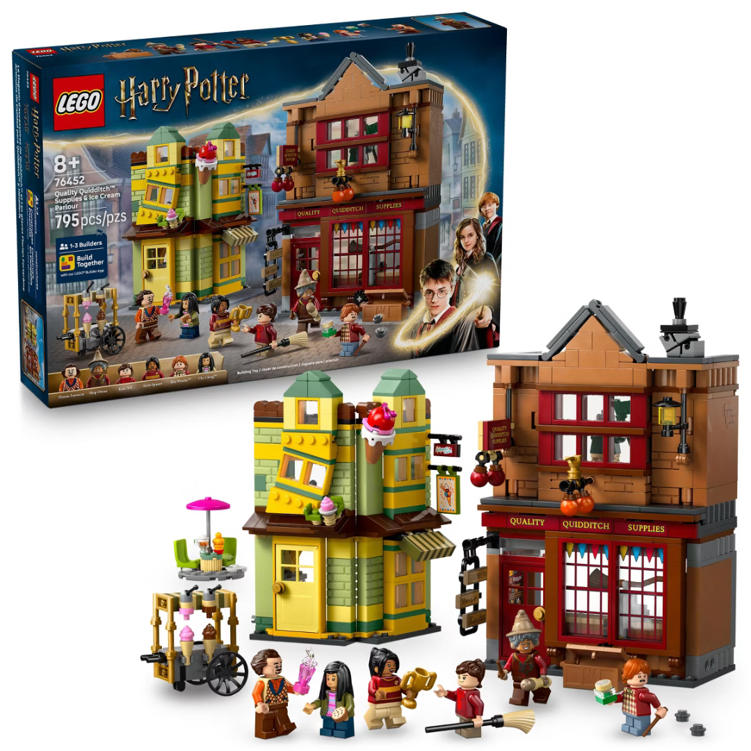 795-Piece LEGO Harry Potter Quality Quidditch Supplies & Ice Cream Parlour Building Set