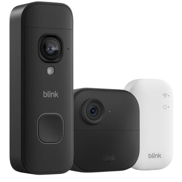 Blink Outdoor 4 & Battery Doorbell 2K+ W/ Sync Module Core (Black)