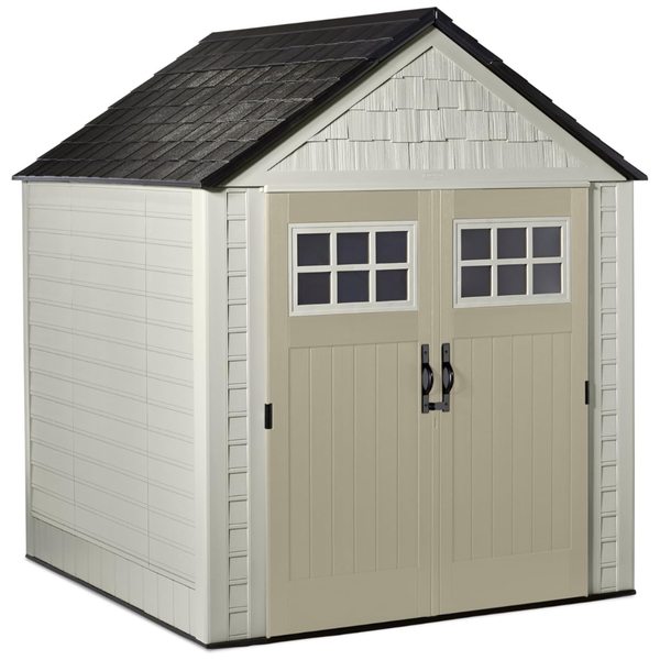 7' X 7' Rubbermaid Resin Outdoor Storage Shed With Lockable Double Door