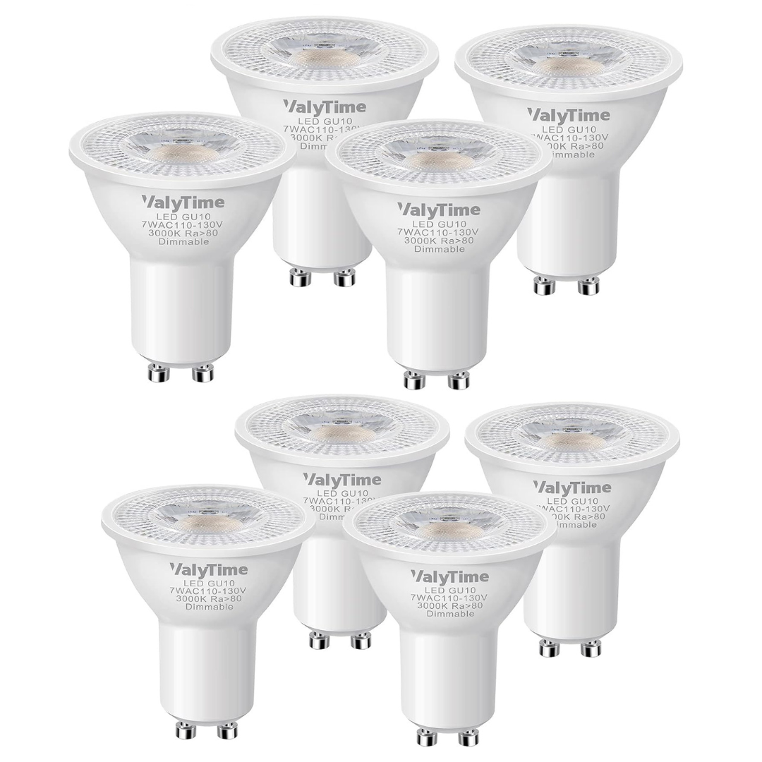 8-Pack Valytime Dimmable GU10 LED Bulbs