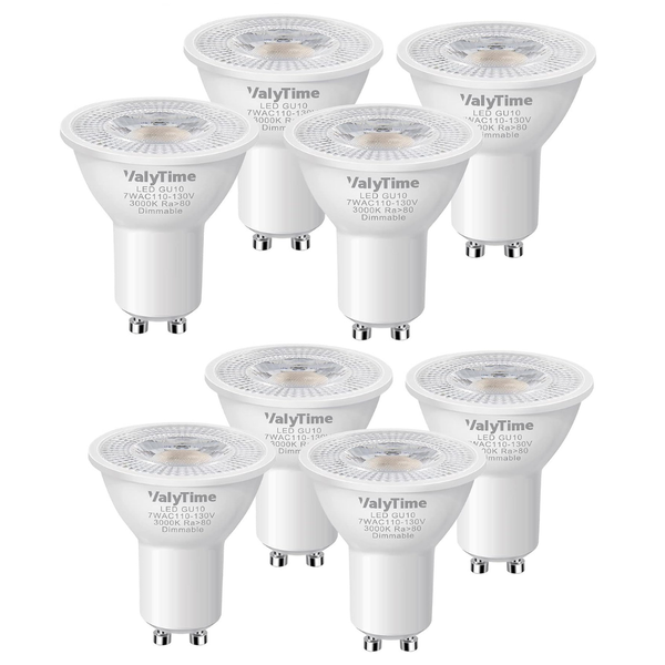 8-Pack Valytime Dimmable GU10 LED Bulbs