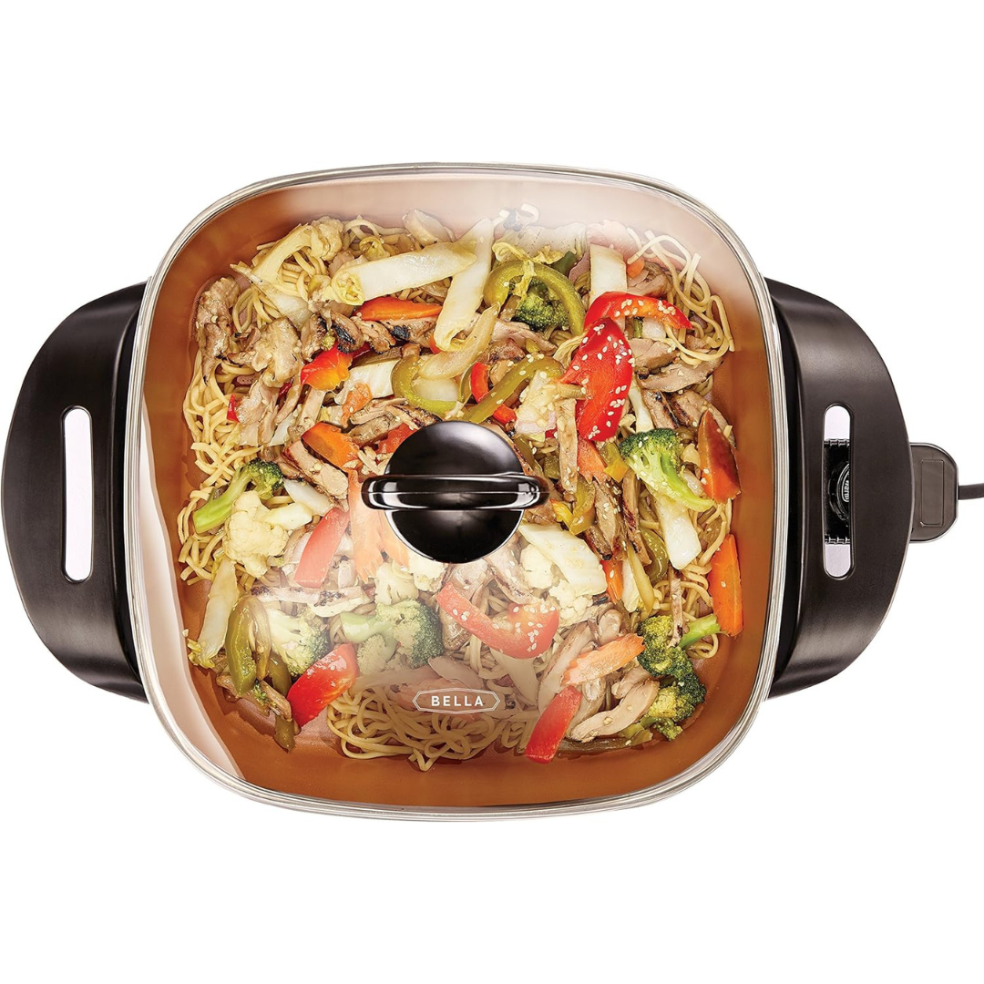 Bella 12'' x 12'' Electric Skillet and Frying Pan w/ Glass Lid