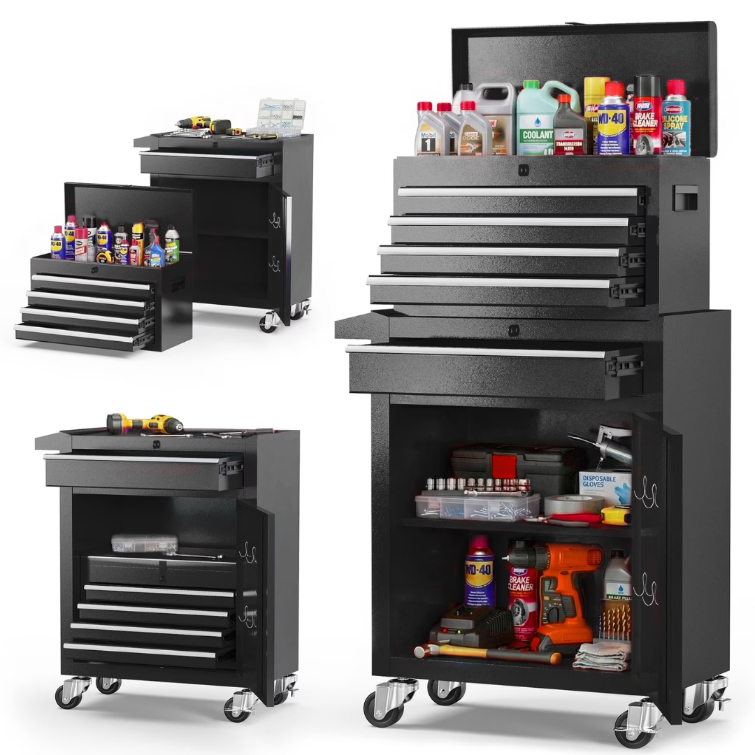 5-Drawer Rolling Tool Storage Cabinet w/ Tool Box (Various)