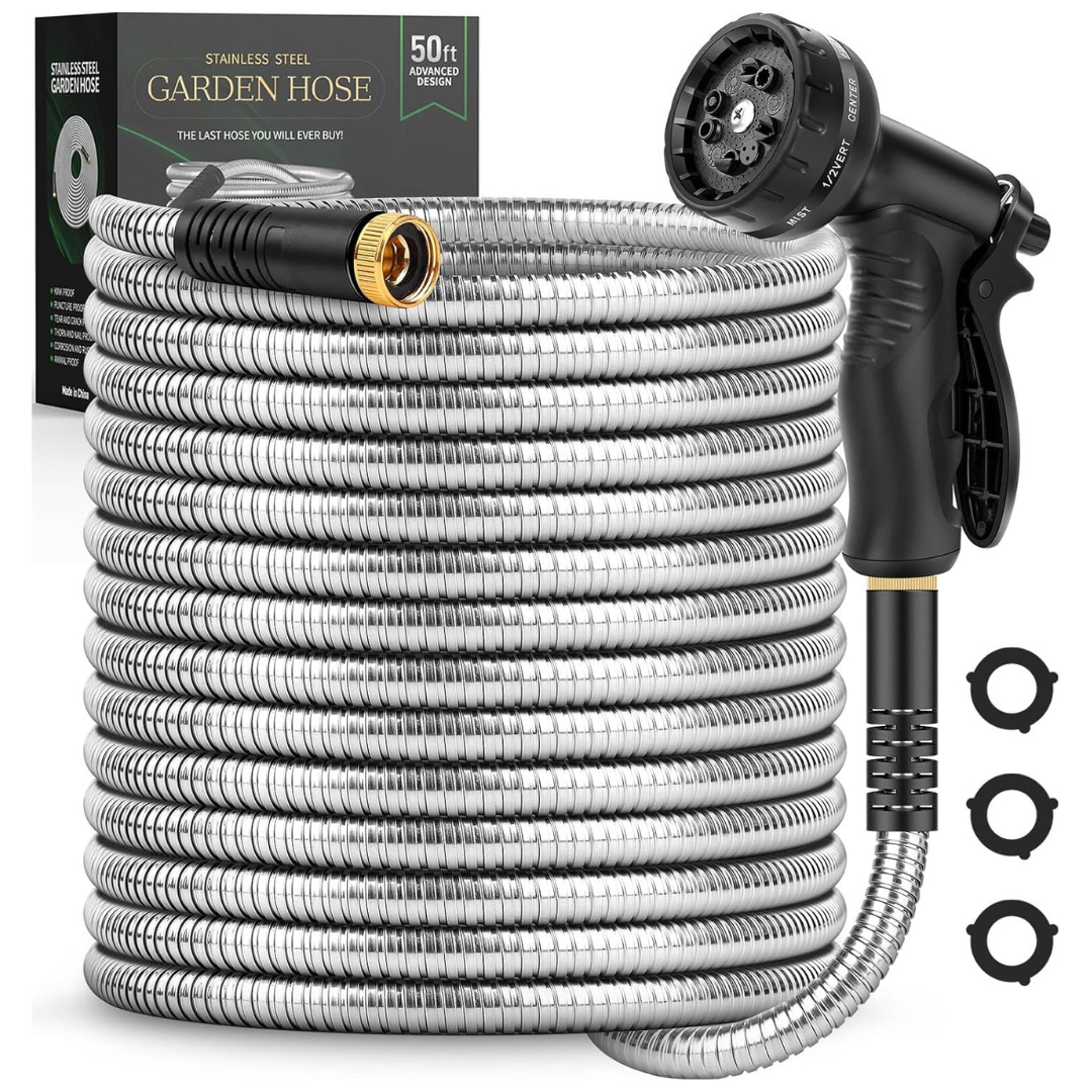 50ft Itsonestep Metal Stainless Steel Water Hose