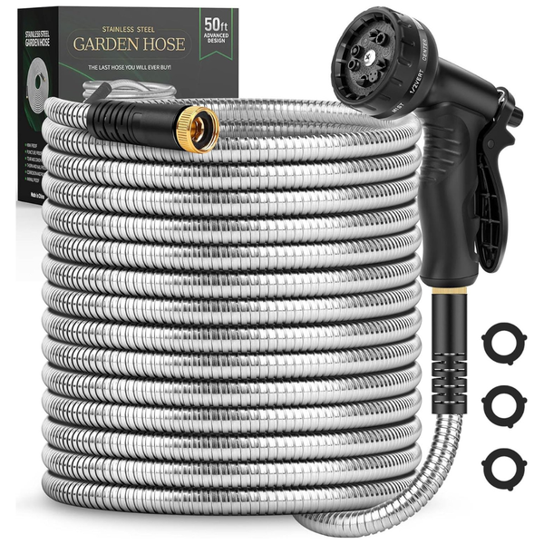 50ft Itsonestep Metal Stainless Steel Water Hose