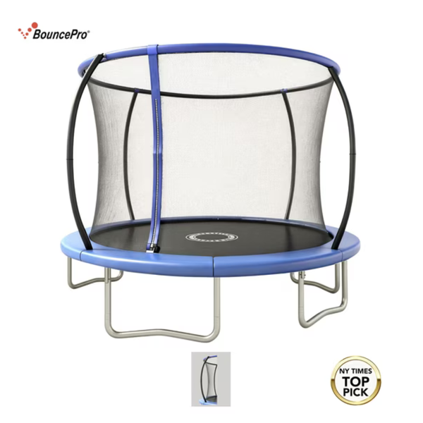 10-Ft Sportspower Bounce Pro Round Trampoline With Safety-Enclosure