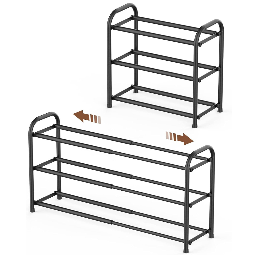 3-Tier Gonfoam Expandable Heavy Duty Metal Shoe Rack