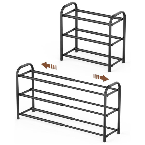 3-Tier Gonfoam Expandable Heavy Duty Metal Shoe Rack