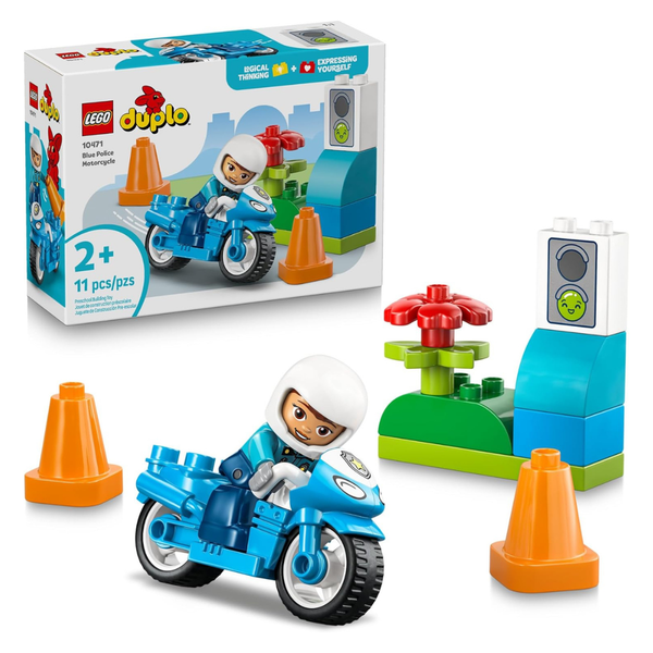 LEGO DUPLO Town Blue Police Motorcycle Building Set (10471 )