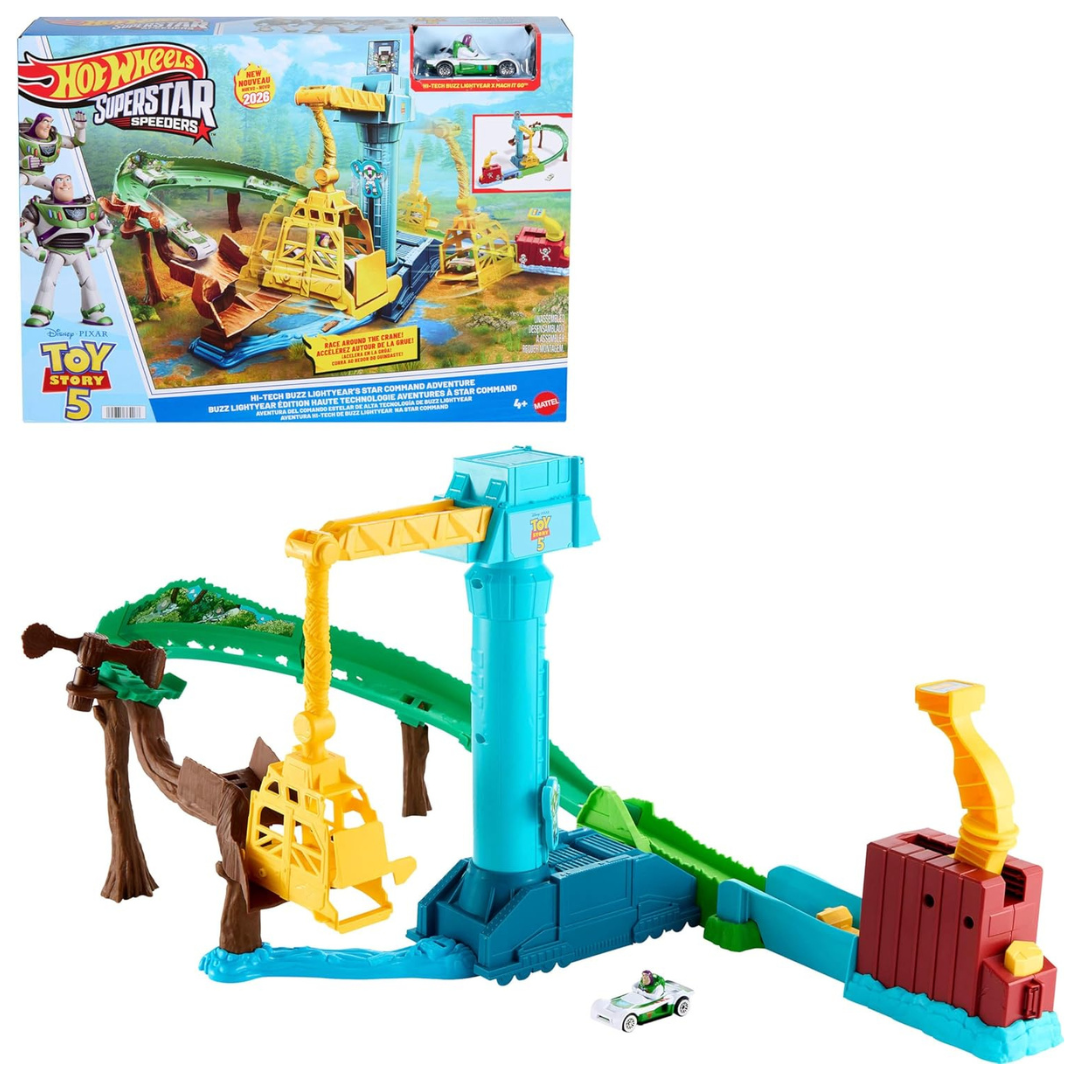 Hot Wheels Superstar Speeders Hi-Tech Buzz Lightyear's Star Command Adventure Track Set
